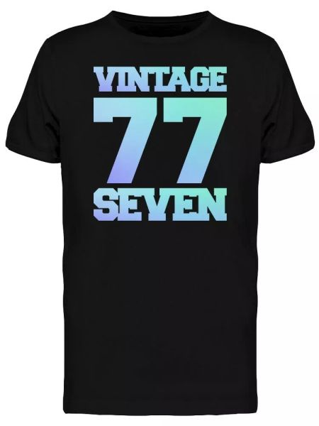 

vintage 77 seven college art men's tee -image by shutterstock, White;black