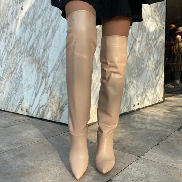 

boots voces women's (nude) heeled long leather, Black