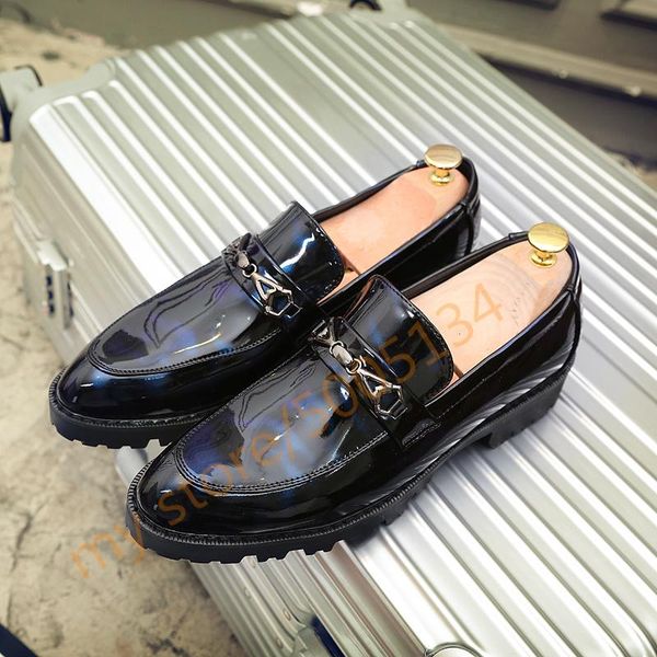 

dress shoes italian mens brands luxury pointed toe for men fashionable oxford trendy evening party loafers, Black