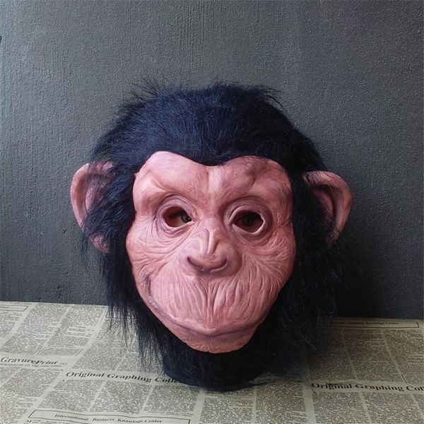 

party masks realistic gorilla mask latex monkey hood funny animal helmet love live cosplay halloween horror costumes toy