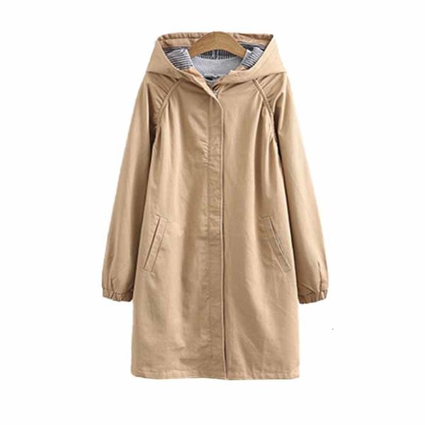 

women's trench coats coat plus size, 3xl-6xl, feminine, spring, autumn, long, casual, women's blouse, cotton, wind-proof, 138 jack, Tan;black