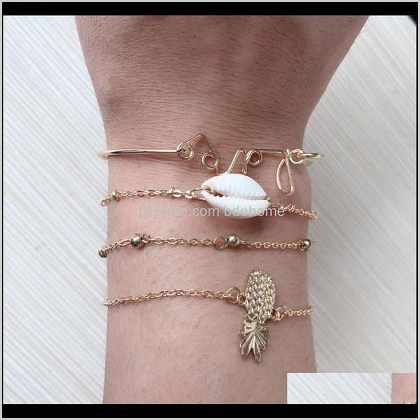 

other aessories drop delivery 2021 fashion aessory creative hawaiian style pine love shell bracelet set jewelry 238 w2 lgor6, Silver