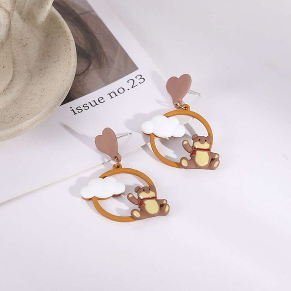 

designed cartoon earrings sweet girl love fresh simple