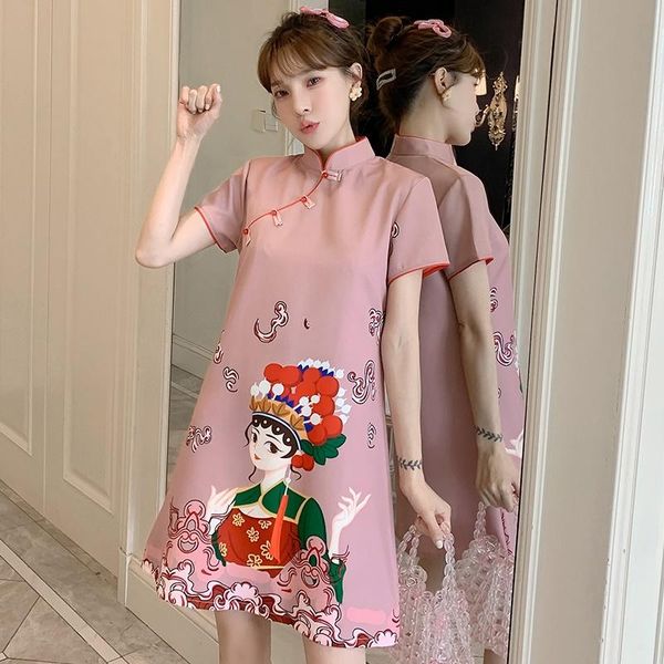 

ethnic clothing cheongsam gothic clothes woman traditional chinese dress qipao plus size summer japanese harajuku oriental 11911, Red