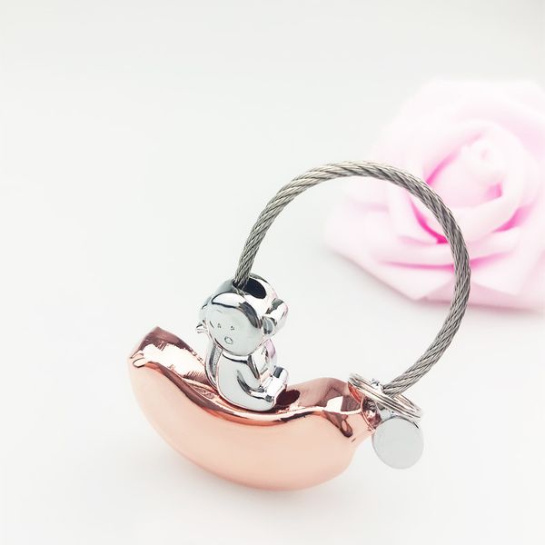 

zinc alloy metal zodiac monkey cartoon car gift lovely couple keychain keyring pendant, Silver
