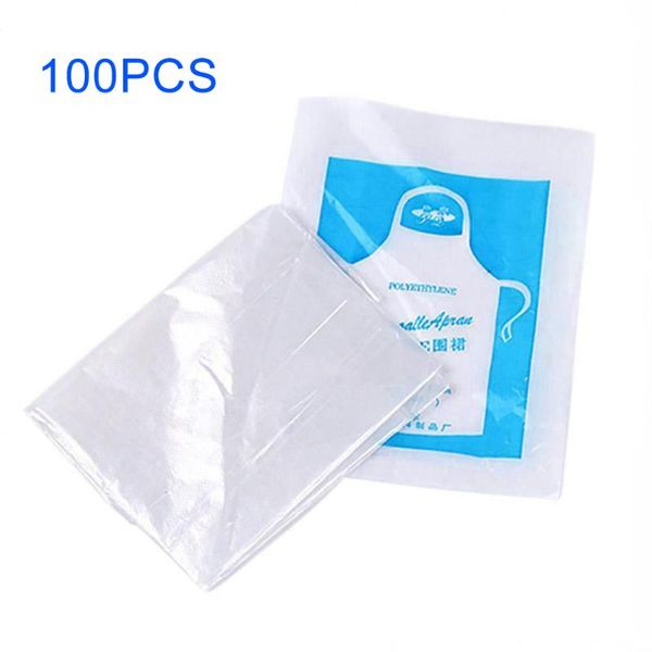

aprons 100pcs kids adults lace up art painting kitchen cooking waterproof multipurpose pot barbecue disposable pe apron