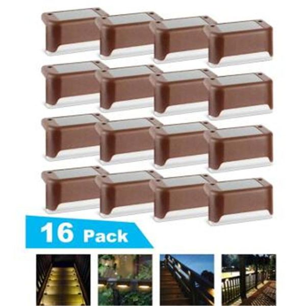 

solar lamps 16/8pcs deck lights step outdoor waterproof led fence lamp for patio stairs garden pathway yard