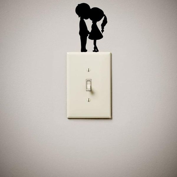 

wall stickers boy girl kissing walll decal cute funny light switch sticker cover outlet decor home mural z945