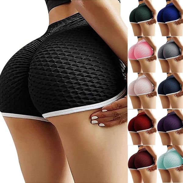 

yoga outfit s-5xl women summer sport shorts high waist elastic seamless fitness leggings push up gym training tights pocket short