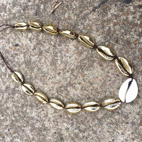 

chokers bohemian gold shell necklace ladies natural stone beach holiday accessories jewelry birthday gift summer 2021, Golden;silver