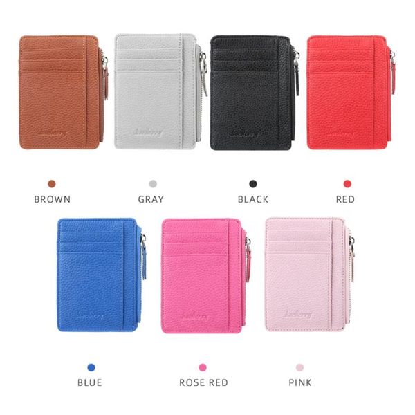 

card holders women slim pu leather holder cards case pocket wallet organizer x5xa, Brown;gray