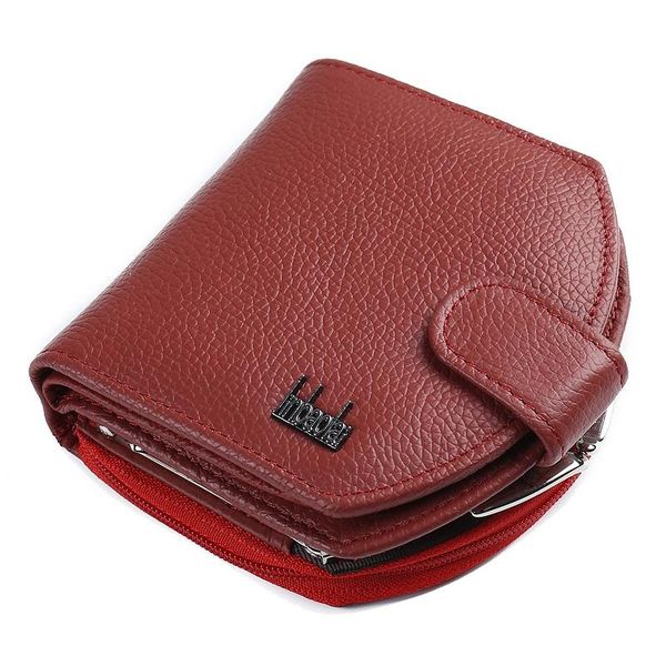 

wallet lady leather zipper trifold buckle tide red wallets, Red;black
