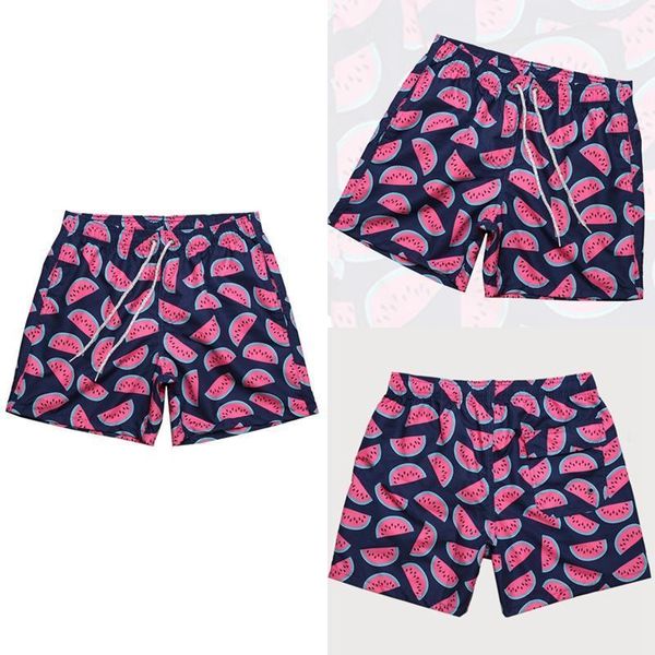 

men's shorts loose 4-point watermelon digital printed mesh lined beach pink, White;black