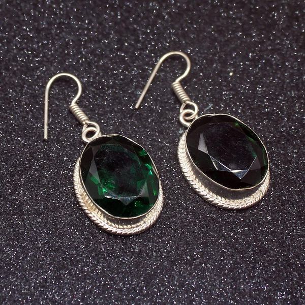 

dangle & chandelier glowing shiny fashion greenz silver color for women drop earrings 1 3/4 inch hd553