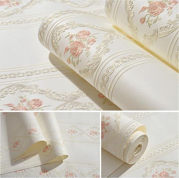 

wallpapers reelief pastoral pink flowers wallpaper tv background papel de parede 3d mural wall paper roll for living room decor bedroom