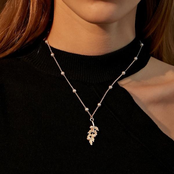

fashion pearl necklaces 2021 chain on the neck aesthetic accessories for girl women birthday gifts year pendant, Silver