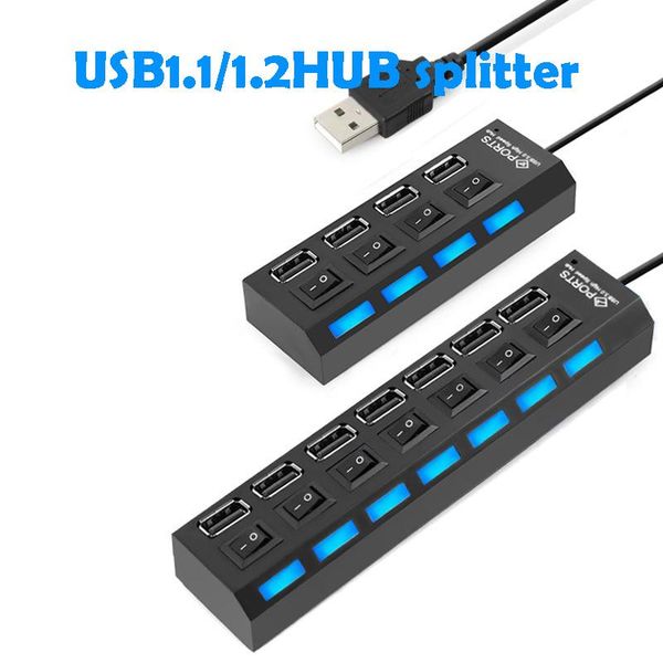 

hubs usb independent switch 4/7 port multi expander 2.0 splitter power adapter