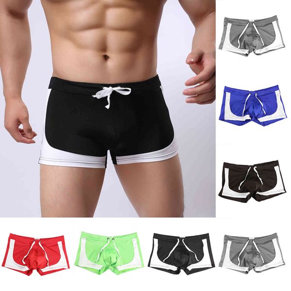 Luren 2021 Homens Hot Homens Underwear Boxers Sexy Patchwork Algodão Homens Boxer Underwear Marca Barato cueca Boxer Shorts Calcinhas X0316