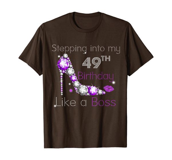 

womens stepping into my 49th birthday in 1970 t-shirt, White;black