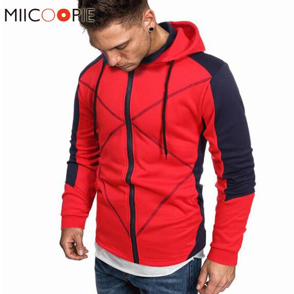 

men's zipper hoodies sweatshirts casual long sleeve patchwork red black hoodie streetswear jackets mens clothes kg-53