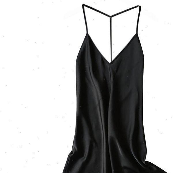 

satin nightgown babydoll womens sleepwears lingerie nightdress pajamas femme night dress 8, Black;red