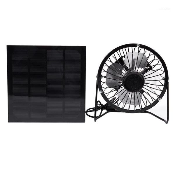 

4 inch cooling ventilation fan usb solar powered panel iron for home office outdoor traveling fishing11