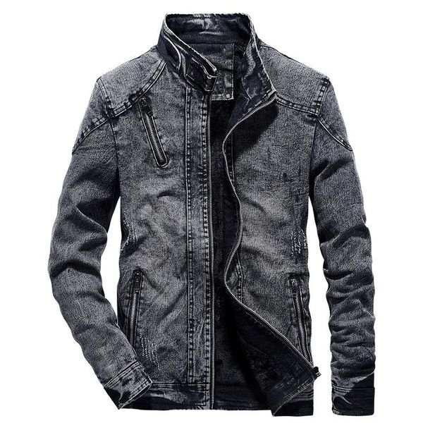 

men's jackets mens solid vintage casual denim jacket jeans coat fashion stand clothes men black blue bomber autumn, Black;brown