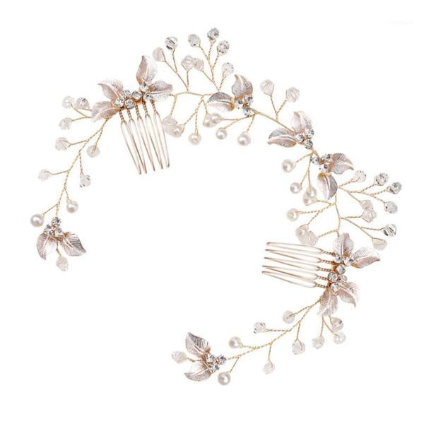 

earrings & necklace pearl hair accessories bride side comb headdress clip, Silver
