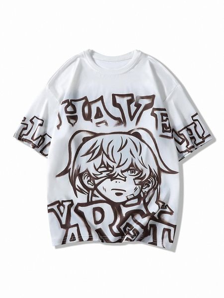 

men letter & figure graphic tee k4wn#, White;black