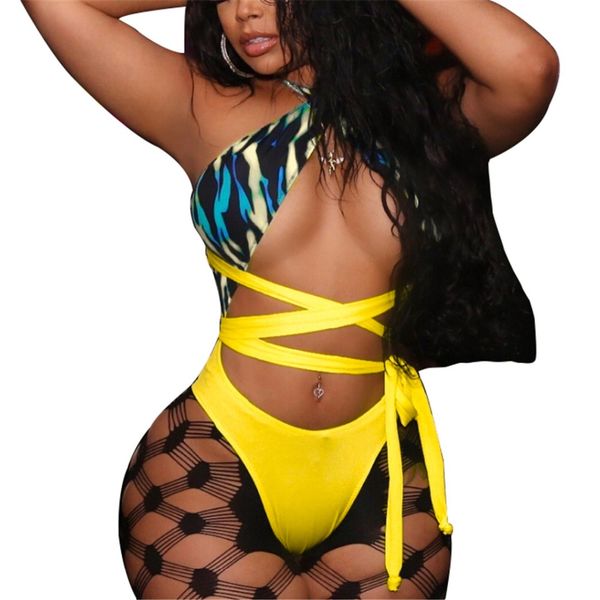 

new 2021 women swimwear diy long strap wrap around thong one piece swimsuit female bather high waist bathing suit swim k1347