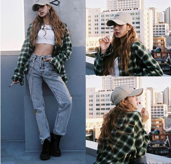 

men's plaid flannel shirts hip hop shirt long sleeve streetwear coat loose casual plus size clothing, White;black