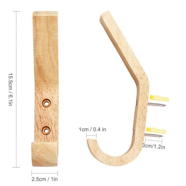 

16/2 pack oak wood hooks wall mounted, coat vintage single organizer heavy duty for towel hat hanging & rails