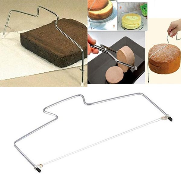 

adjustable cake leveller cutter stainless steel splitter set double wire single slicer saw tools baking & pastry