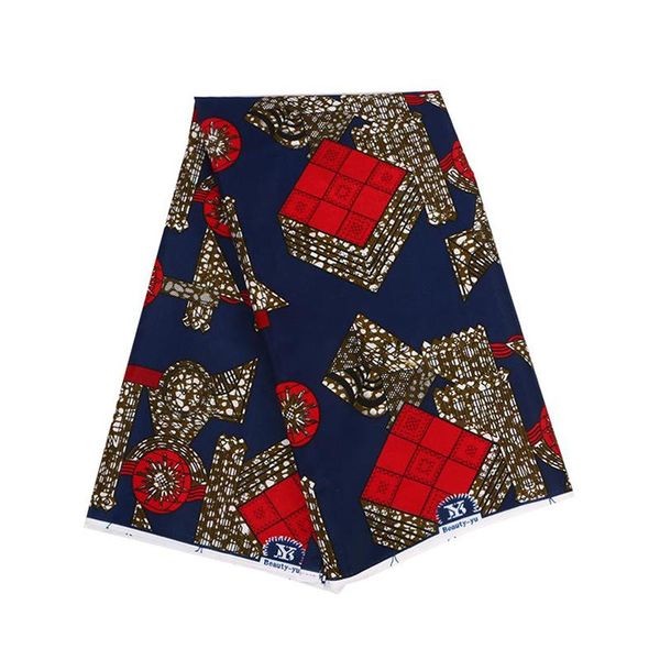 

ribbon 100% polyester veritable d real wax printed fabric african navy blue color red pattern print, Pink;blue