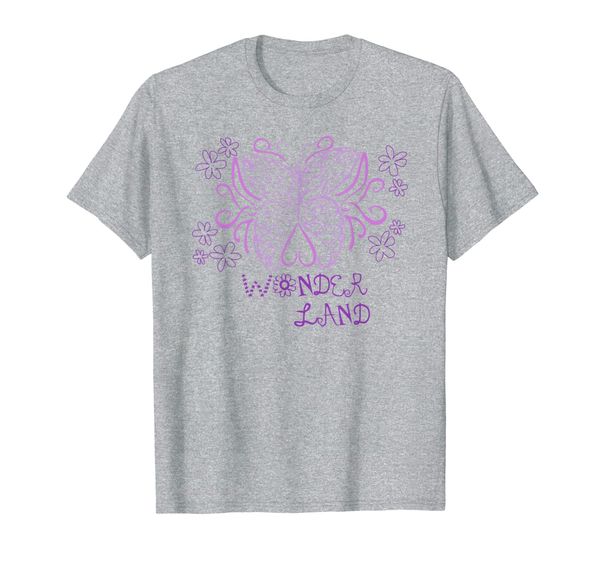 

wonder flower butterfly land t-shirt, White;black