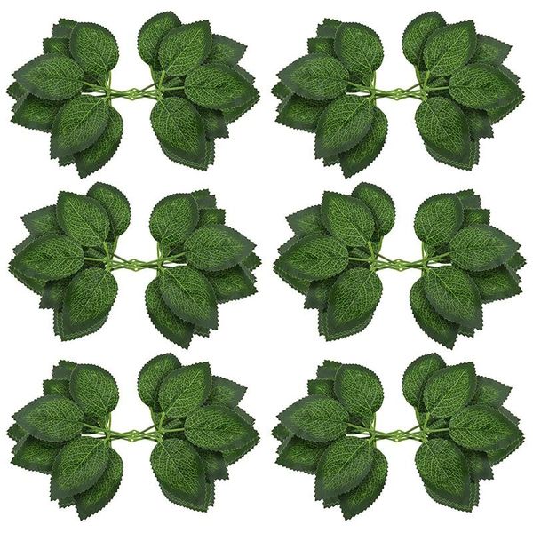 

decorative flowers & wreaths fake artificial leaves for roses decorations - 36 silk green leaf with realistic vines flexible stems