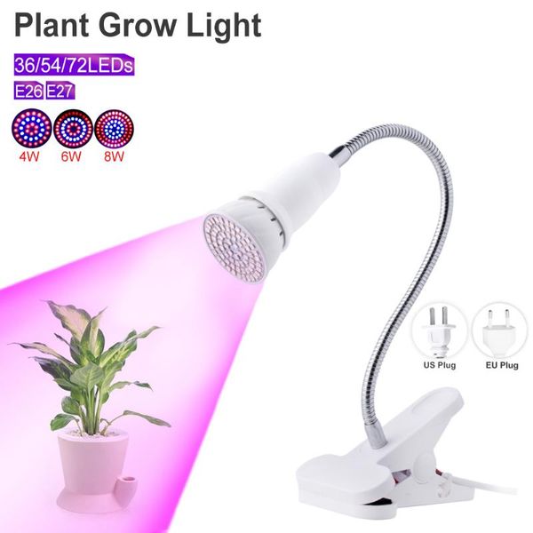 

red+blue spectrum e27 e26 room lamp led grow light 110-220v for hydroponics indoor deskflowers herbs 4w 6w 8w lights