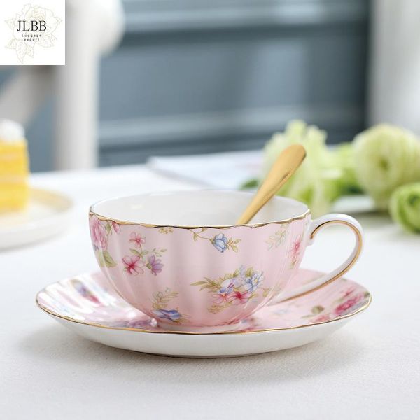 

mugs european style coffee cup set home simple golden edge british small luxury afternoon tea fresh flower