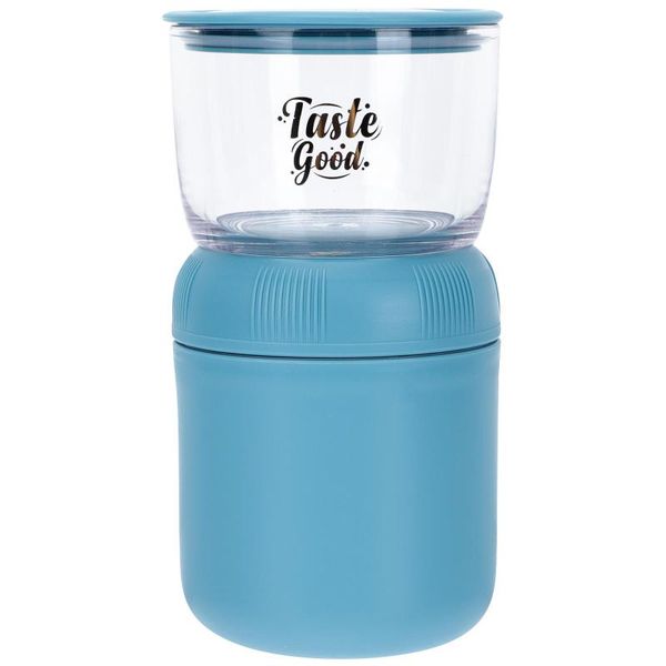 

water bottles 1pc practical stainless steel cereal cup soup adorable porridge jar (blue)