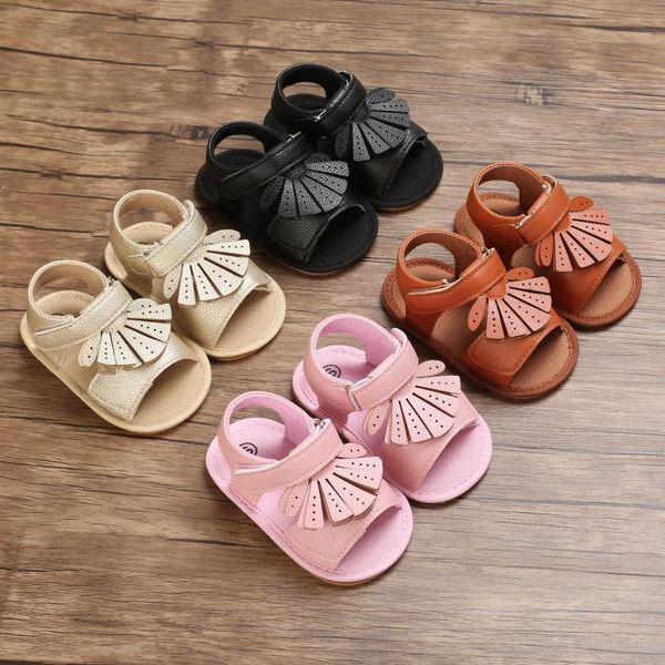 

first walkers infant baby shoes boy girl toddler flats summer flower soft rubber sole anti-slip crib walker
