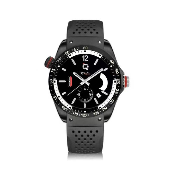 

men's luxury automatic mechanical watch requin brand black stainless steel case silicone strap triangle multifunction calendar sports f, Slivery;brown