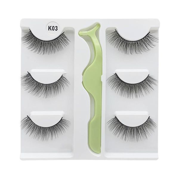 

false eyelashes 3 pairs faux mink 15mm lashes natural short 3d wholesale wispy extension