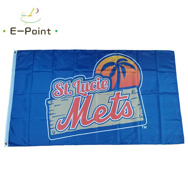 MiLB St. Lucie Mets-Flagge, 3 x 5 Fuß (90 x 150 cm), Polyester-Banner, Dekoration, fliegender Hausgarten, festliche Geschenke
