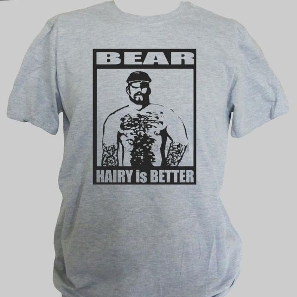 

men's t-shirts hairy bear gay party clubbing t-shirt grey s-3xl, White;black