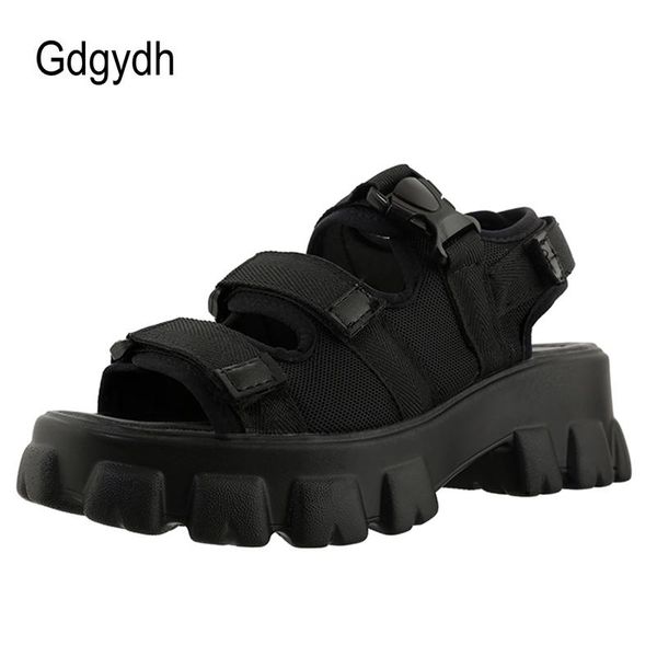 

sandals gdgydh summer for women casual lady footwear strap platform sneakers shoes comfort arrival plus size 46, Black