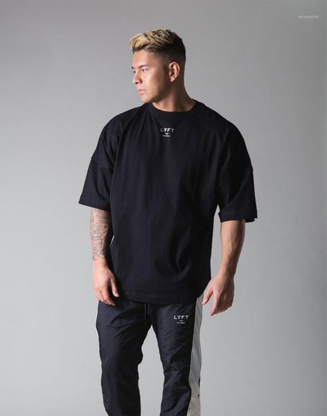 

cotton gyms shirt sports t men short sleeve casual running fitness workout training tees loose clothing m-3xl men's t-shirts, White;black