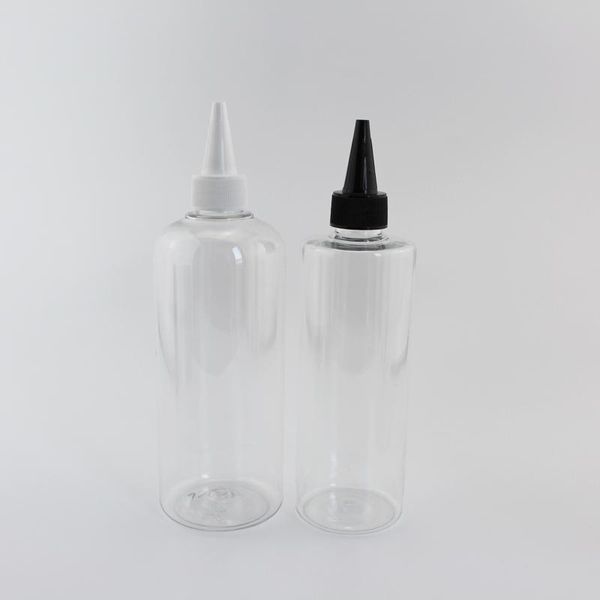 

storage bottles & jars 12pcs 300ml 400ml pointed mouth lids bottle plastic cosmetic containers for e-jam flavour oil transparen