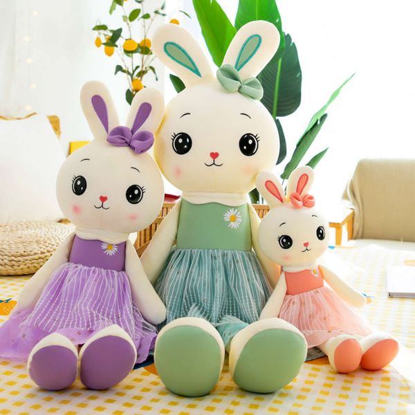 

rabbit plush toy cute white rabbit doll princess doll children comfort large pillow, Blue
