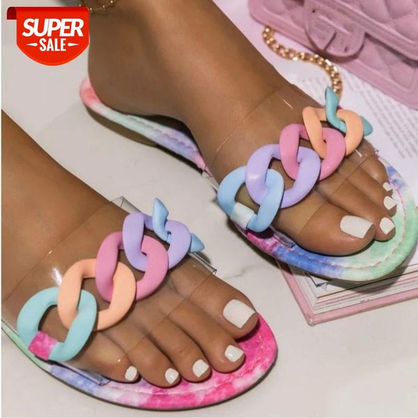 

summer transparent women slippers coloful ladies fashion flat clear jelly shoes woman outdoor female slides comfort flip flops #oi2y, Black