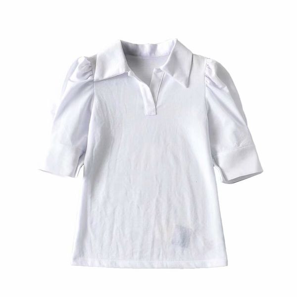 

women's t-shirt 2021 casual big size women's polo shirt short sleeve summer style loose lapel fashion all-match collar, White